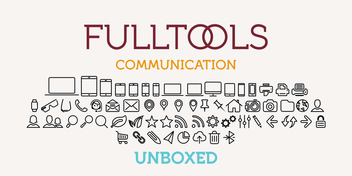 Przykład czcionki Full Tools Social Media Box Line
